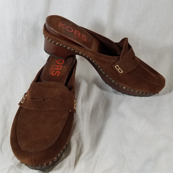 Michael Kors Leather Clog Sandle Italy Sz 7B Shoes - Picture 6 of 7